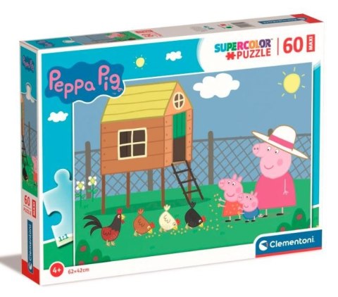 Puzzle 60 elementów Maxi Super Kolor Świnka Peppa Clementoni