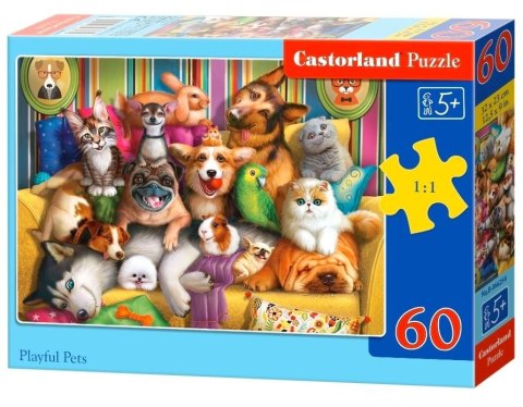 Puzzle 60 elementów Wesołe zwierzątka Castor