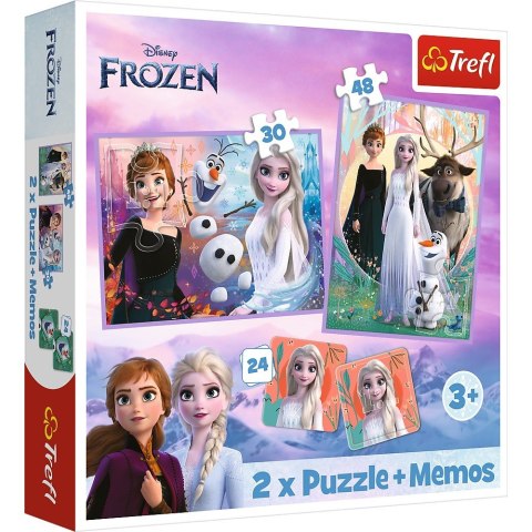 Puzzle 2w1 memos Księżniczki Kraina Lodu Frozen 2 Trefl