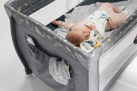 Łóżeczko turystyczne Stefi Plus Grey Multicolor Lionelo