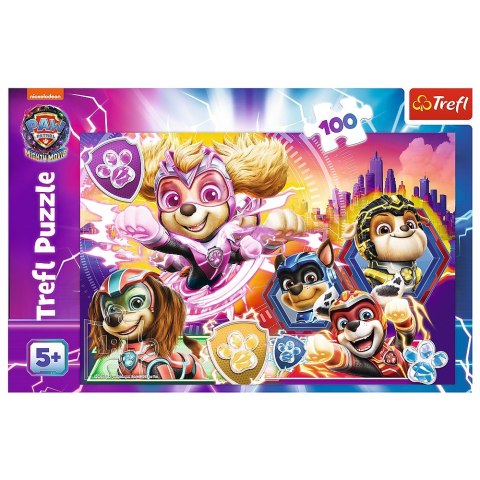 Puzzle 100 elementów Poznaj Mighty Pups Psi Patrol Paw Patrol Trefl