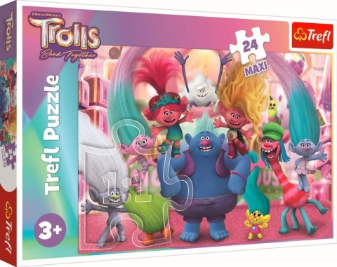 Puzzle 24 elementy Maxi W świecie Trolli Trefl