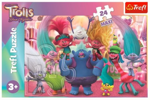 Puzzle 24 elementy Maxi W świecie Trolli Trefl
