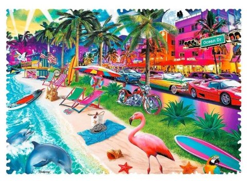 Puzzle 600 elementów Crazy Shapes Plaża w Miami Trefl