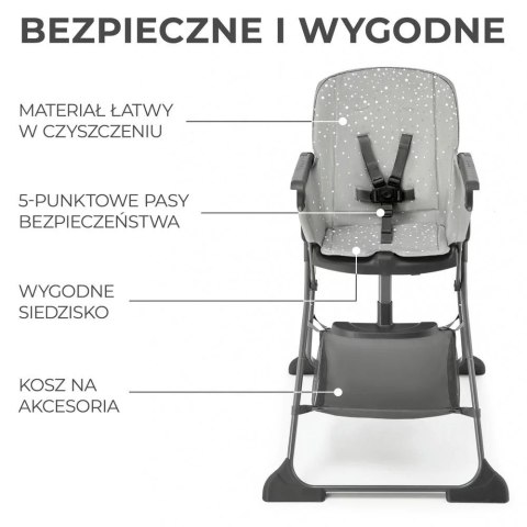Krzesełko do karmienia FOLDEE Szare Kinderkraft
