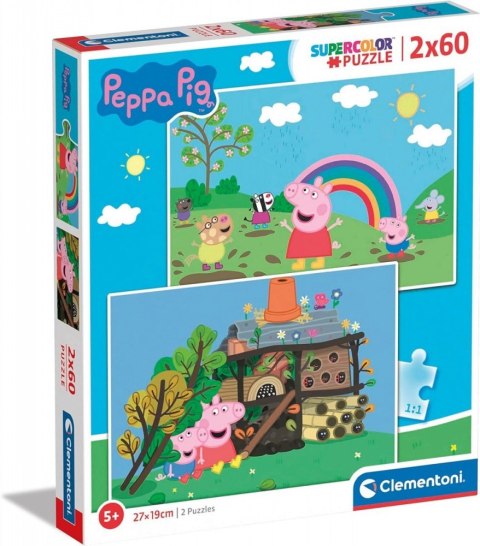Puzzle 2x60 elementów Świnka Peppa Clementoni