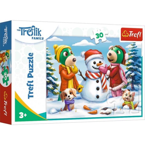 Puzzle 30 elementów Zimowe zabawy Treflików Trefl