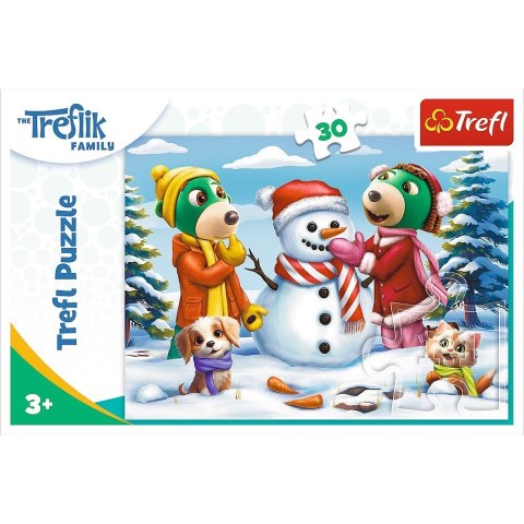 Puzzle 30 elementów Zimowe zabawy Treflików Trefl