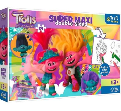 Puzzle 24 elementy Super Maxi Wesoły dzień Trolli Trolls Trefl