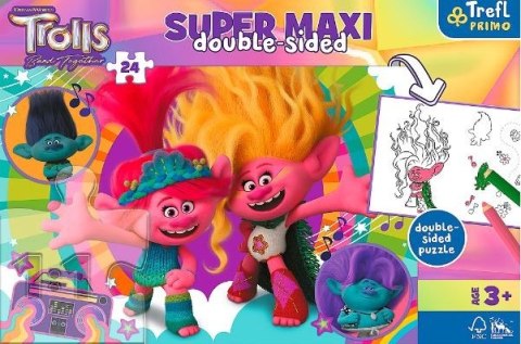 Puzzle 24 elementy Super Maxi Wesoły dzień Trolli Trolls Trefl