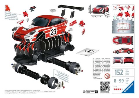 Puzzle 3D Pojazdy Porsche 911 Salzburg Design Ravensburger Polska