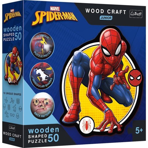 Puzzle drewniane 50 elementów Spiderman Trefl