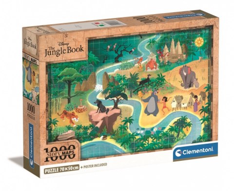Puzzle 1000 elementów Compact Story Maps The Jungle Book Clementoni