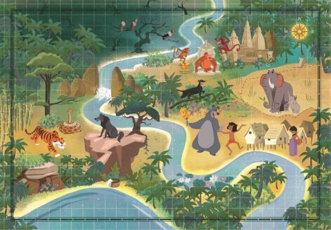 Puzzle 1000 elementów Compact Story Maps The Jungle Book Clementoni
