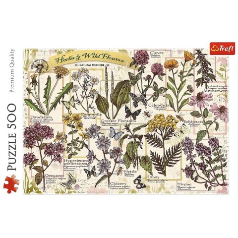 Puzzle 500 elementów Zielnik zioła lecznicze Trefl