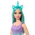 Lalka Barbie Jednorożec, fioletowo-turkusowy strój Mattel