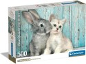Puzzle 500 elementów Compact Kot i Królik Clementoni