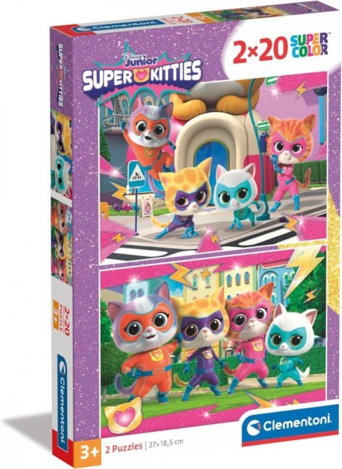 Puzzle 2x20 elementów Super Kolor SuperKitties Clementoni
