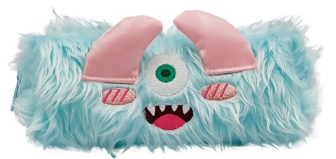 Piórnik Monster turkusowy z futerkiem Stnux