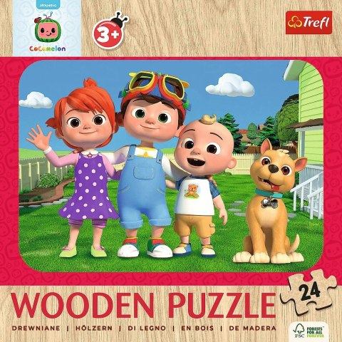 Puzzle 24 elementy Puzzle drewniane Wesoły Cocomelon Trefl