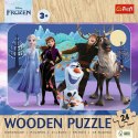 Puzzle drewniane 24 elementy Kraina Lodu Trefl