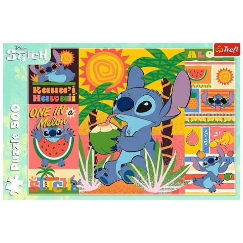 Puzzle 500 elementów Wakacje ze Stichem Lilo i Stitch Trefl