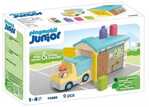 Zestaw z figurką Junior 71686 Ciężarówka z garażem z funkcją sortera Playmobil