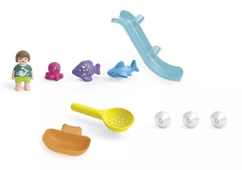 Zestaw z figurką Junior Aqua 71 689 Wodna zjeżdżalnia z morskimi zwierzątkami Playmobil