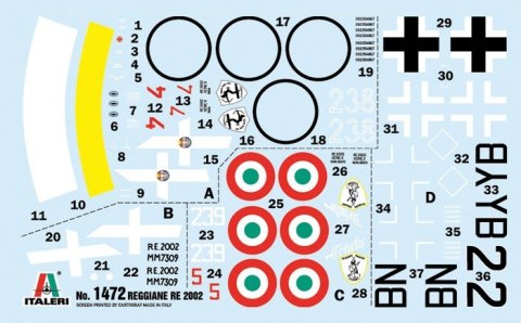 Model plastikowy Reggiane Re.2002 Ariete 1/72 Italeri