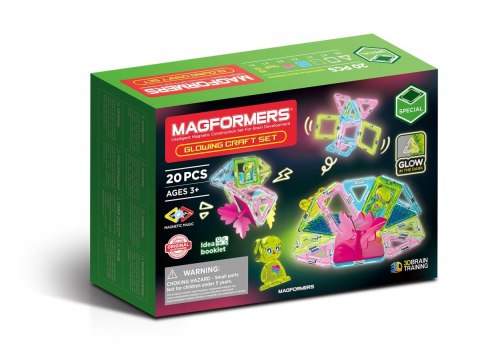 Klocki magnetyczne Glowing Craft 20 elementów Magformers