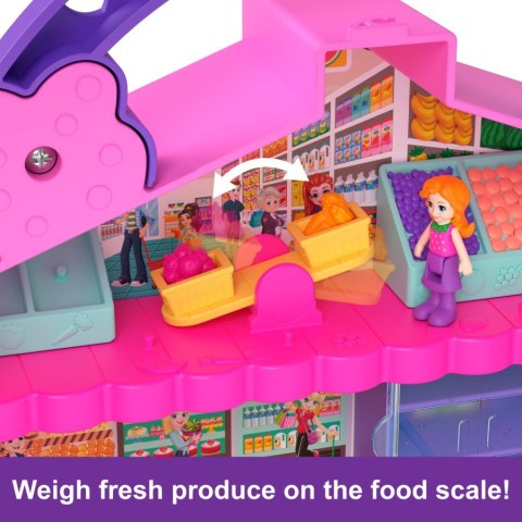 Zestaw Polly Pocket Pollyville Przenośny owocowy supermarket Mattel