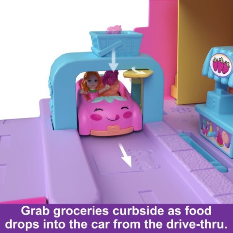 Zestaw Polly Pocket Pollyville Przenośny owocowy supermarket Mattel