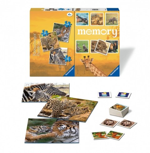 Puzzle 3w1 Dzikie zwierzęta gra memory Ravensburger Polska