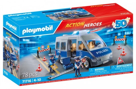 Zestaw z figurkami Action Heroes 71716 Samochód policyjny z blokadą Playmobil