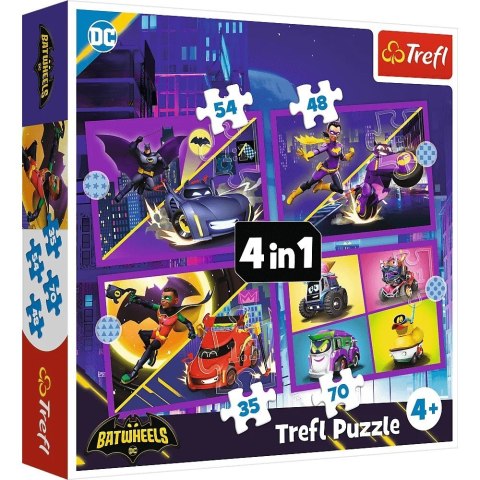 Puzzle 4w1 Batwheels, Poznaj Batwheels Trefl