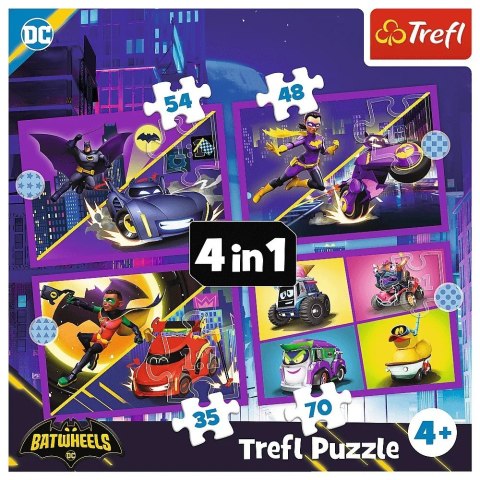Puzzle 4w1 Batwheels, Poznaj Batwheels Trefl