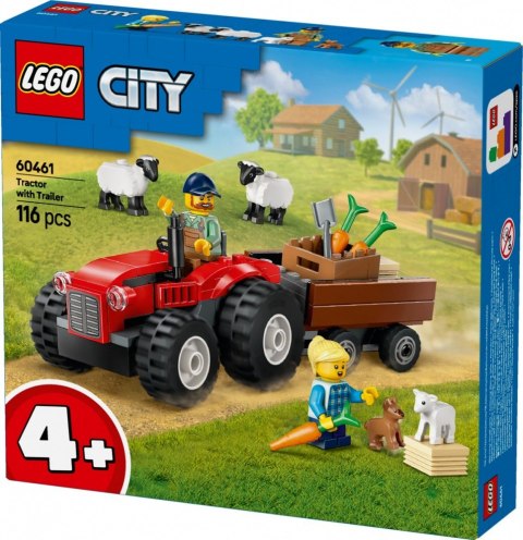 Klocki City 60461 Czerwony traktor z przyczepą i owcą LEGO