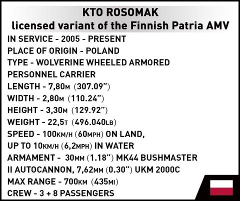Klocki KTO Rosomak 666 klocków Cobi Klocki