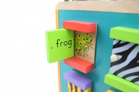 Drewniana kostka edukacyjna duża Zwierzęta Zoo Malowany Las