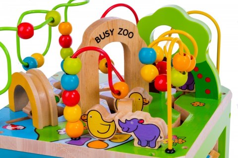 Drewniana kostka edukacyjna duża Zwierzęta Zoo Malowany Las