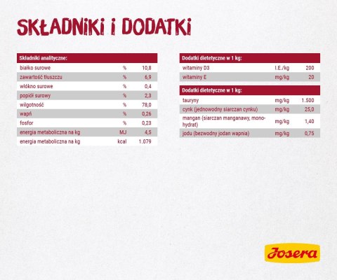 JOSERA Pate gulasz kurczak z wołowiną - mokra karma dla kota - 85 g
