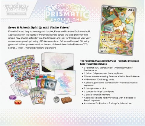 Karty TCG: Scarlet & Violet - Prismatic Evolutions - Elite Trainer Box Pokemon TCG