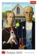 Puzzle 500 elementów American Gothic Psia Edycja Trefl
