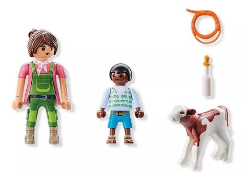 Zestaw z figurkami Duo Pack 71803 Gospodyni wiejska z dzieckiem i cielakiem Playmobil