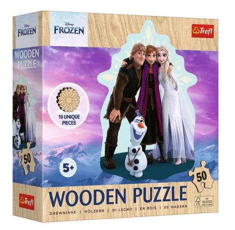 Puzzle drewniane 50 elementów Kraina Lodu Trefl