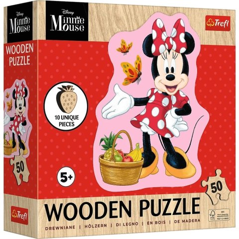 Puzzle drewniane 50 elementów Wesoła Minnie Trefl