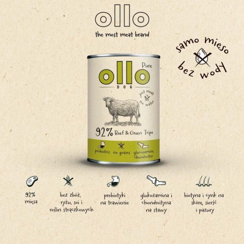 Ollo Pure Wołowina i Zielone Żwacze 400 g