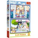 Puzzle 2x24 elementy Bluey zabawna Trefl