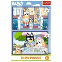 Puzzle 2x24 elementy Bluey zabawna Trefl