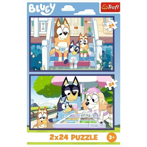 Puzzle 2x24 elementy Bluey zabawna Trefl